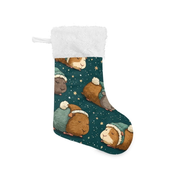 Guinea Pigs Sleeping Christmas Stockings Large Capacity 18 inch Gift Bag with Hook Xmas Holiday Decor 2 Pack