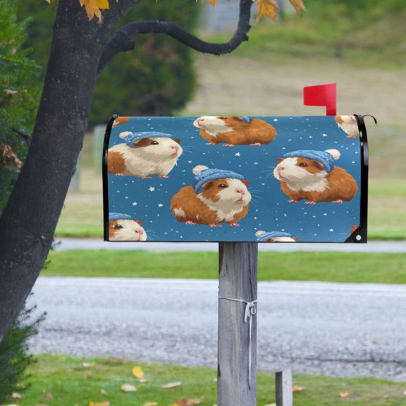 Guinea Pigs in Christmas Magnetic Mailbox Cover Rust Protection Yard Decor 20.7" x 18.03"