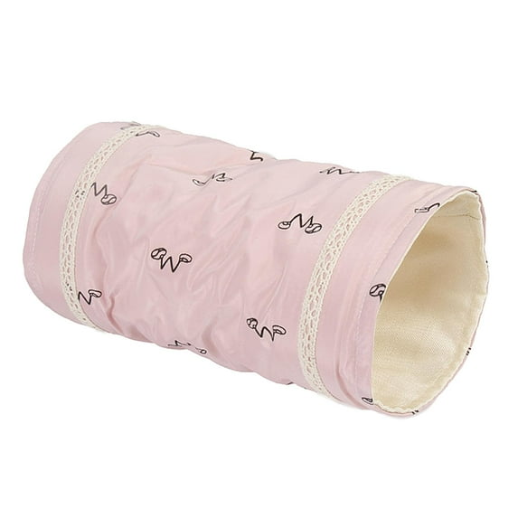 Guinea Tunnels Tubes Collapsible Toy for Dwarf Rabbit Hamster Gerbil Rat Pink 19x10CM