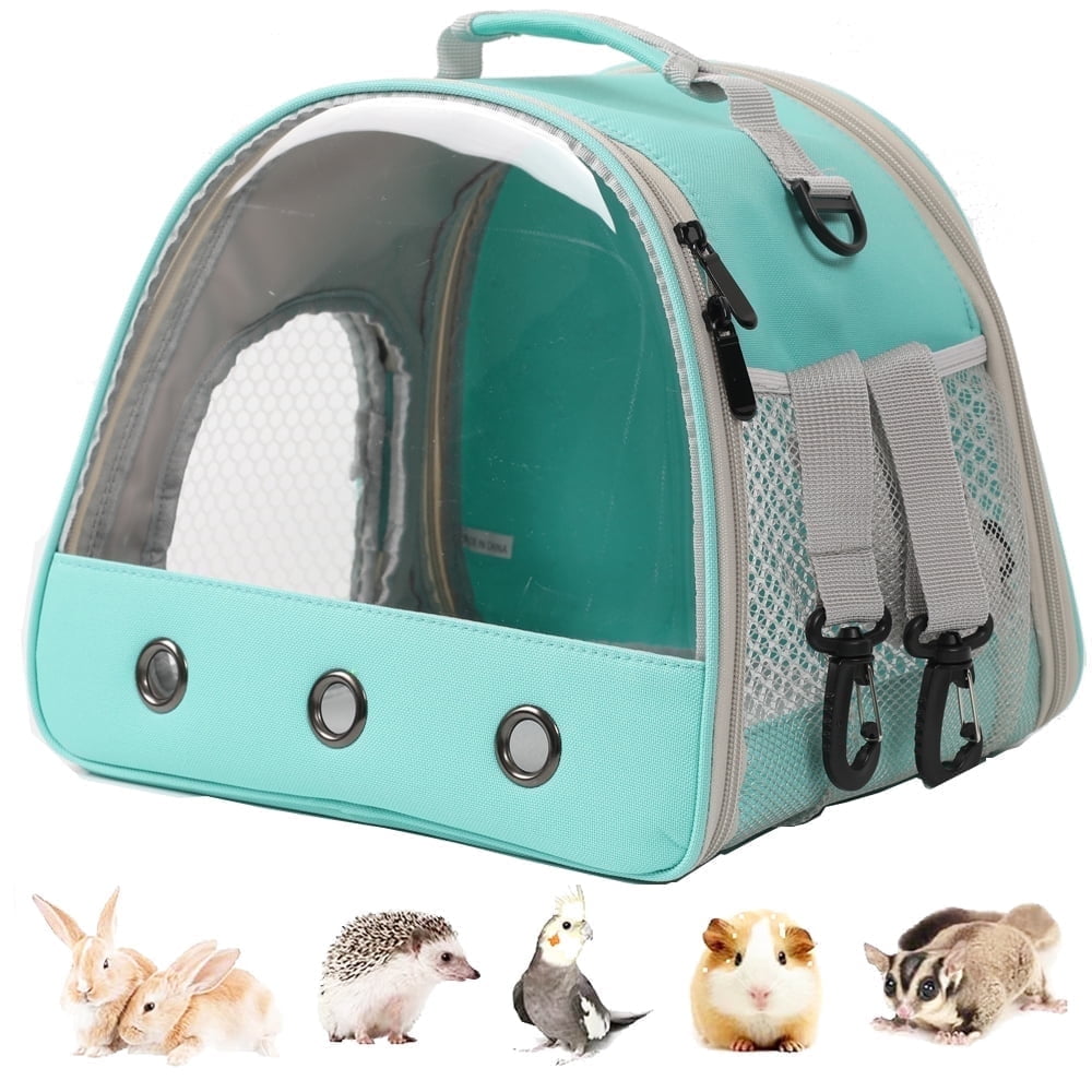 Large Gray Small Animal Carrier - Portable Travel Bag For Hamsters, Rabbits, Guinea Pigs & Reptiles