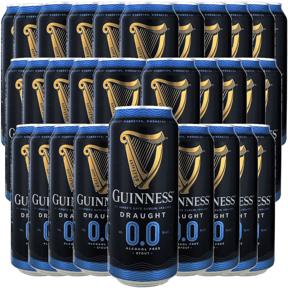 Guinness 0 Zero Non-Alcoholic Draught Stout Beer | 14.9oz Cans | Alcohol-Free Brew