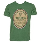 Guinness 23063-Large Mens Beer Gaelic Label Heather T-Shirt, Green - Large