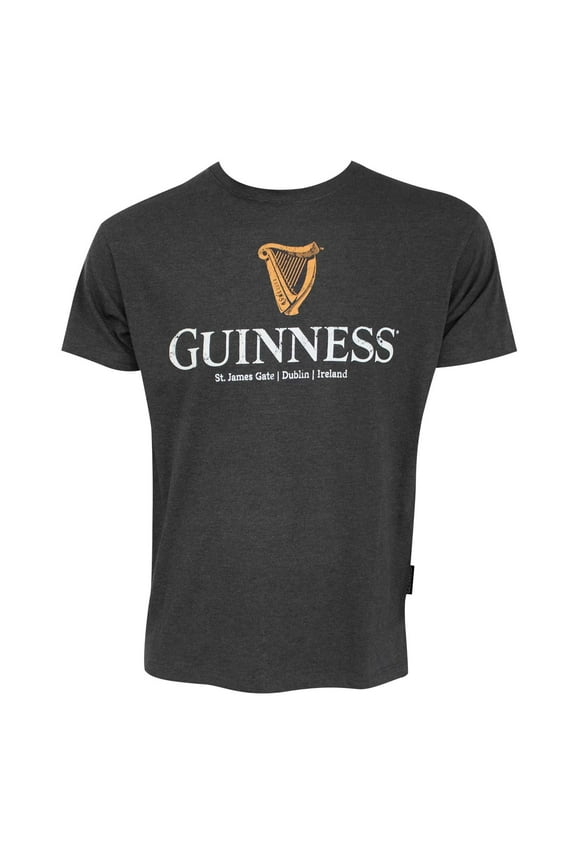 46735-XX-Large Mens Harp Logo T-Shirt, Charcoal Grey - 2XL