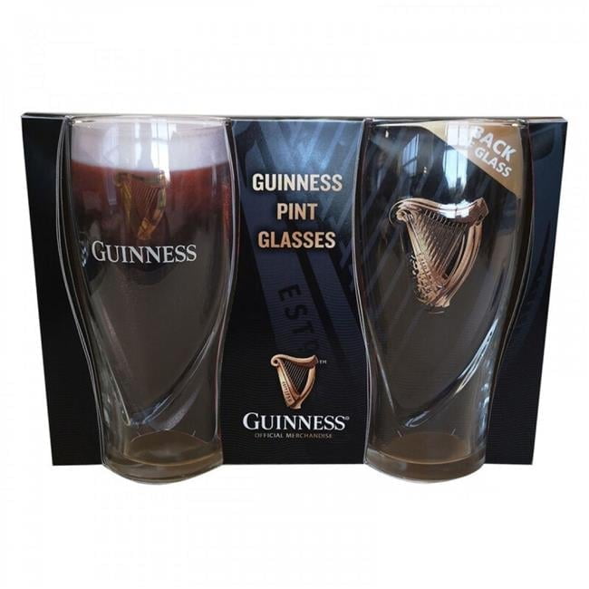 Guinness Harp Gravity 20oz Pint Glass 2-Pack