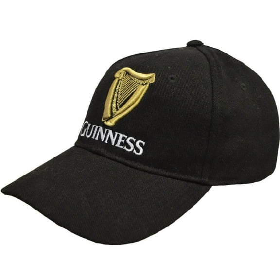 Guinness Baseball Cap for Men with Metal Clasp Fitted Snap Black Signature