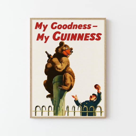 Guinness Bear Poster Print | John Gilroy Vintage Irish Beer Advertisement