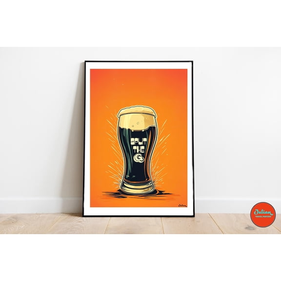 Guinness Beer Print, Wall Decor #2441, Unframed Canvas Size 8x12