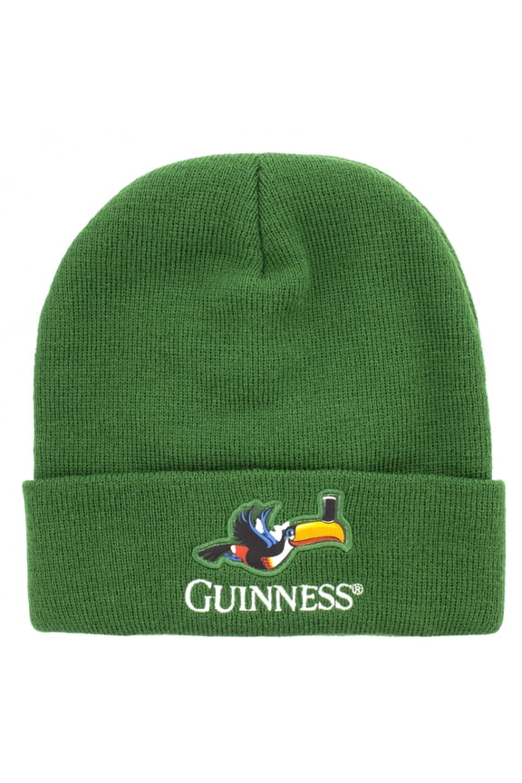 Beer Toucan Green Knit Cuffed Beanie