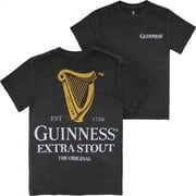 Guinness Black Extra Stout Harp Front Back Print Pigment Dye Premium T-Shirt-3XLarge