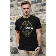 Guinness Black T-Shirt with English Foreign Extra Bottle Label Print for Men
