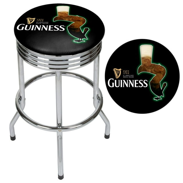 Guinness Chrome Ribbed Bar Stool