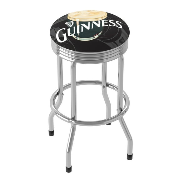 Guinness Chrome Ribbed Bar Stool