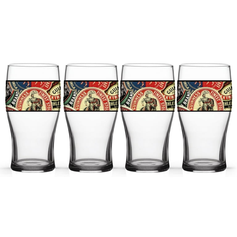 Set of 4 Guinness Beer Glass Pint Glass 20 Ounces: Beer Glasses 