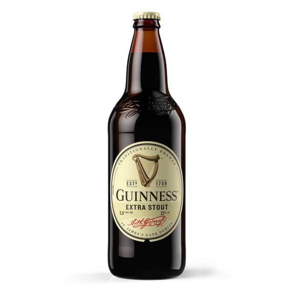 Guinness Extra Stout Import Beer, Single Serve Bottle, 22 fl oz, 5.6% ABV