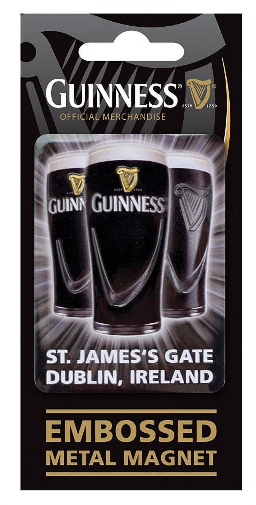 Official Guinness Embossed Pint Glass