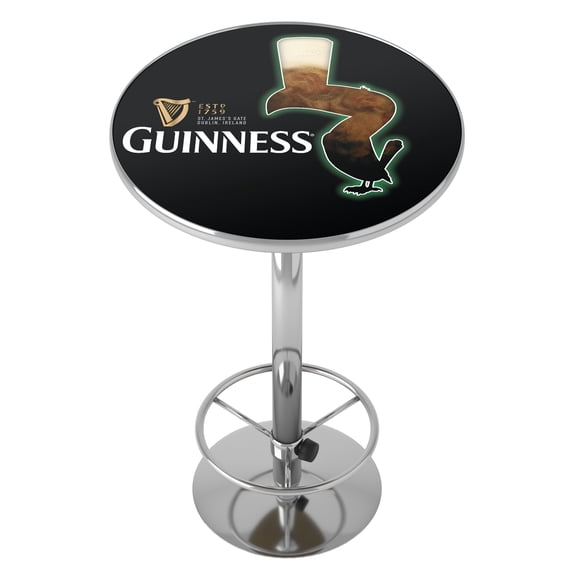 Guinness Feathering Bar Table with Adjustable Footrest and Acrylic Top