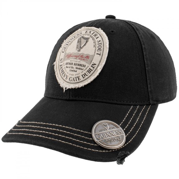 Guinness Gaelic Label Black Bottle Opener Hat
