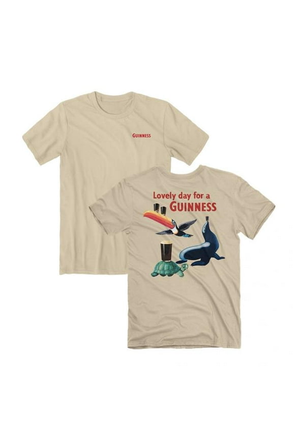 890564-xlarge Iconic Characters Front & Back Print T-Shirt, Tan - Extra Large