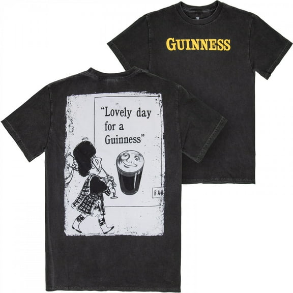 Guinness Lovely Day March Front and Back Premium Mineral Wash T-Shirt-Small