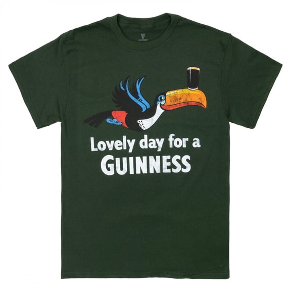 Guinness Lovely Day Toucan Hunter Green T-Shirt-Large
