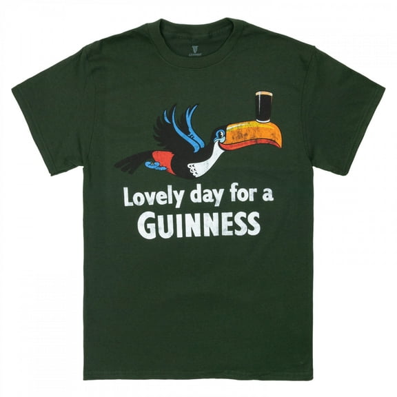 Guinness Lovely Day Toucan Hunter Green T-Shirt-Small