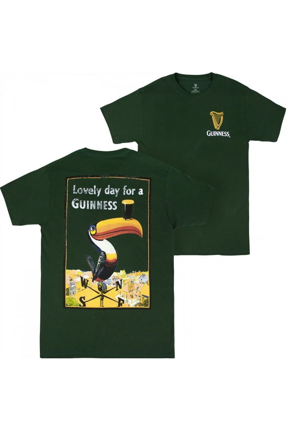 - Lovely Day for a Guinness Toucan Front and Back T-Shirt-Large