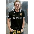 thumbnail image 1 of Guinness Men's 59 Stripe Collar Black Polo Shirt 100% Cotton, 1 of 8