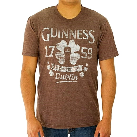 Guinness Men's Brown Luck of the Irish Logo T-Shirt (2XL)