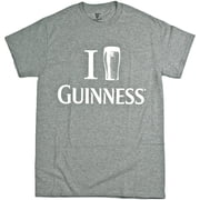 Guinness Mens I Pint Guinness Crew Neck Short Sleeve Graphic T-Shirt, Grey, S