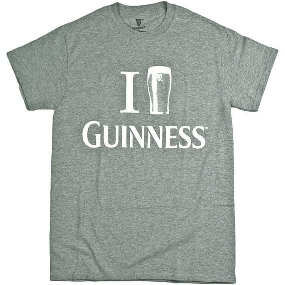 Guinness Men's "I Pint Guinness" Crew Neck Short Sleeve T-Shirt, Grey, XL