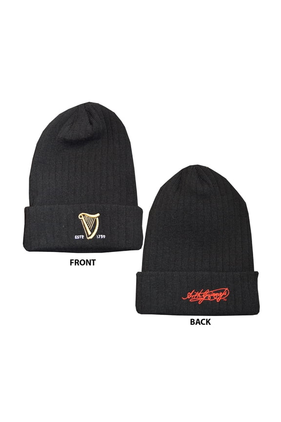 Men's Knitted Beanie Hat 100% Acrylic Black Color