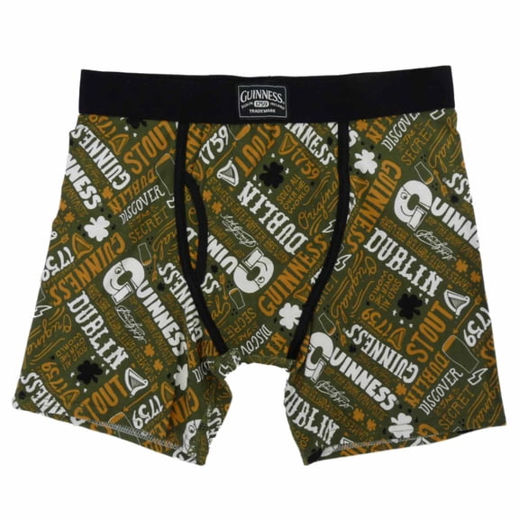 Guinness Mens Green Boxers Stout Beer Boxer Briefs S