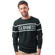 Guinness Official Mens Knit Jumper with White Text, Bottle Green Colour Irish Sweatshirt