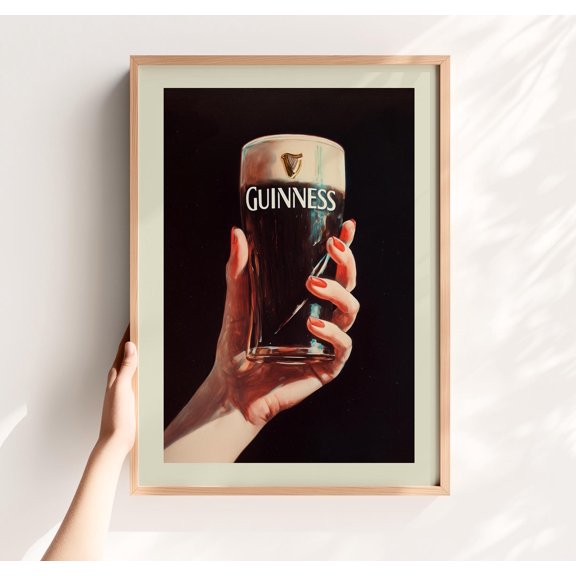 Guinness Poster Irish Pub Artwork Brewery Print for Home Bar Kitchen Art (Unframed)