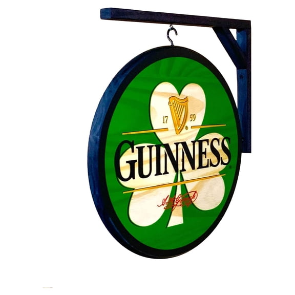 Guinness Shamrock Double-Sided Pub Sign Green, Black, red