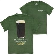 Guinness St James Gate Premium Green Pigment Dye Front and Back Print T-Shirt-Medium