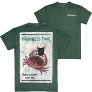 Guinness Time Have This One with Me Crab Front and Back Print T-Shirt-XLarge