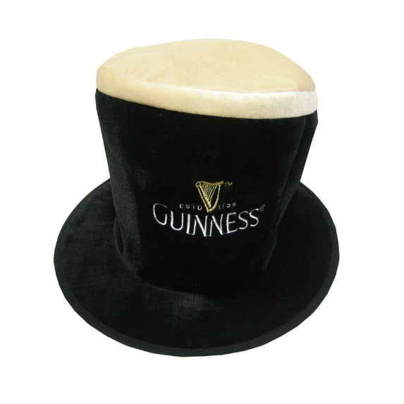 Guinness Top Party Hat St. Patrick's Day Apparel 13" Tall, Black Pint Fun Hat