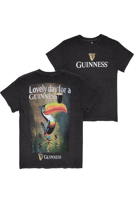 Toucan Directions Front and Back Print Mineral Wash Premium T-Shirt-XLarge