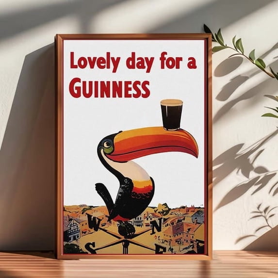 Guinness Toucan Poster: Vintage Style Wall Art- Wall Art Print, 24x36 UNFRAMED