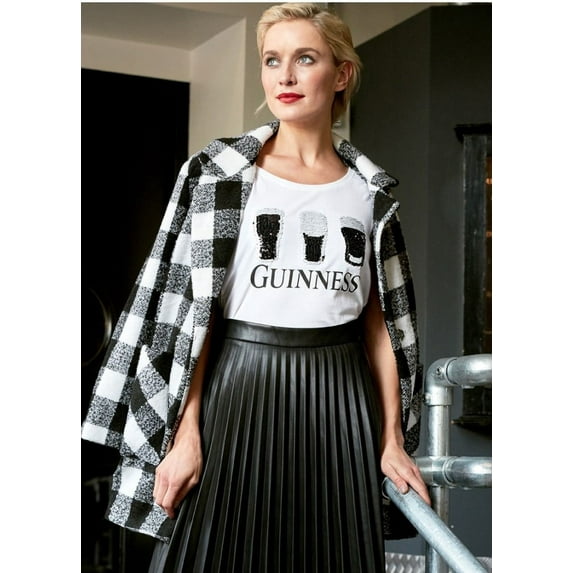 Guinness White Sequence Pints Ladies T-Shirt