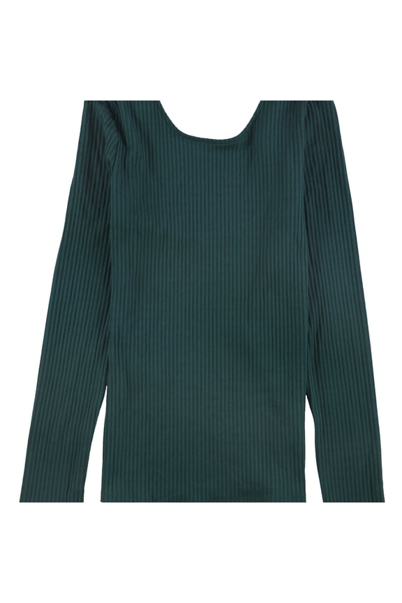 Womens Open-Back Pullover Blouse, Green, Small