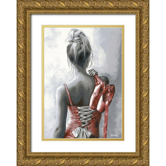 Guionie, Jean 14x18 Gold Ornate Wood Framed with Double Matting Museum Art Print Titled - Fin de la Danse