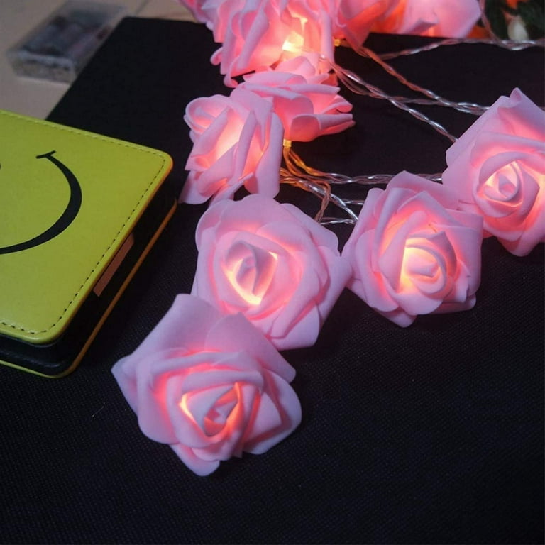 Guirlande Lumineuse de Fleurs de Rose à LED, 20 Guirlandes de Fleurs  Blanches d'Intérieur Guirlandes Romantiques à Piles pour les Décorations de  Jardin Extérieur Intérieur 