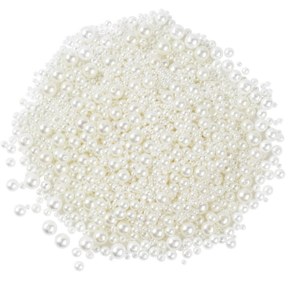 Guirnd 1950 Pcs Pearl Beads with Hole, 5 Size Pearls for Crafts, Round Loose Pearl Beads for Jewelry Making, Pearls for Jewelry Making, Decoration, DIY Crafts, Stuffing