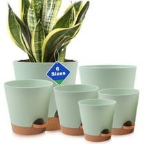 Guirnd Indoor Self Watering Planters with Drainage Holes and Saucers,8,7,6.5,6,5.5,5 inches, 6 Pots