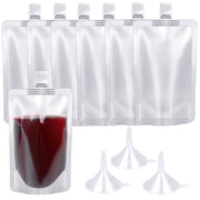 Guirnd Plastic Flasks 24 PCS, 8 Oz Concealable and Reusable Drink Pouches, Leak-Proof Food Grade Plastic for Travel, Outdoor Sports 8OZ-24PCS +3 Funnels