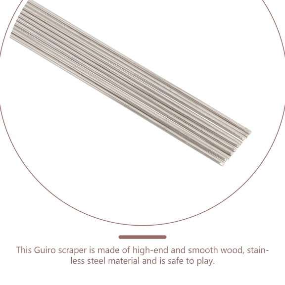 Wood Handle Guiro Scraper Comb-Style Latin Percussion Instrument Metal Guiro for Rhythm and Music