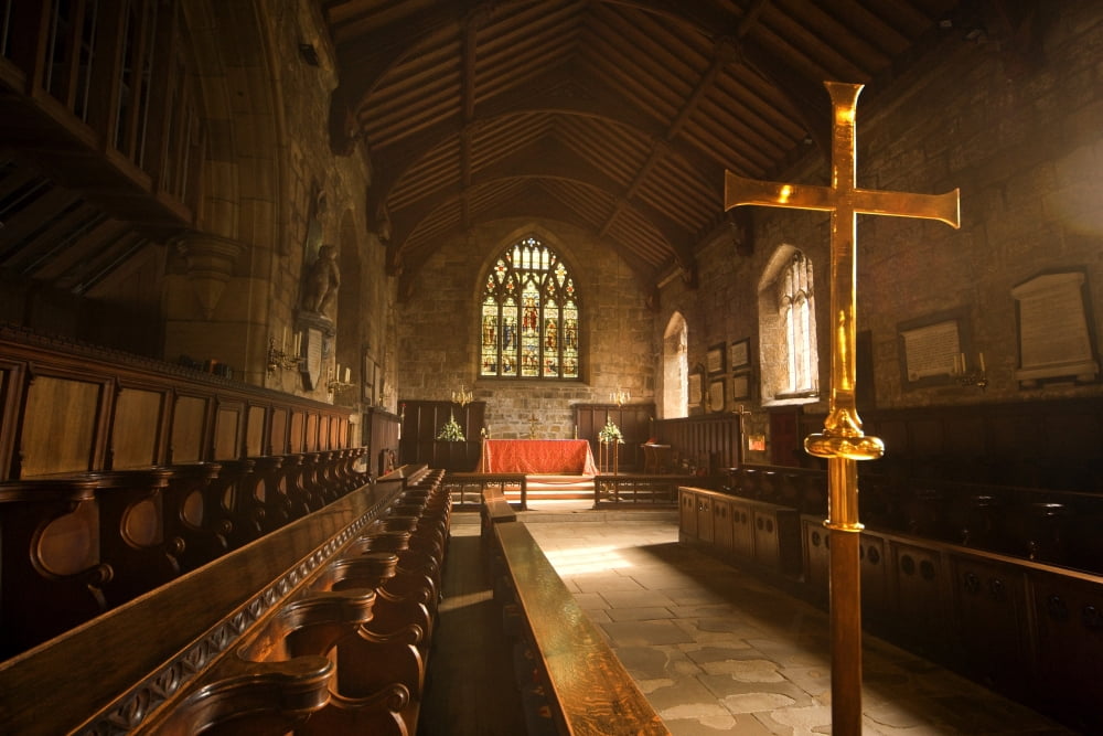 Guisborough England Interior Of Chapel Canvas Art - John Short Design Pics (18 x 12)
