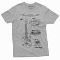 thumbnail image 1 of Guitar 1955 Patent art T-shirt Guitar Player music musician Guitarist Shirt (Large Grey), 1 of 7